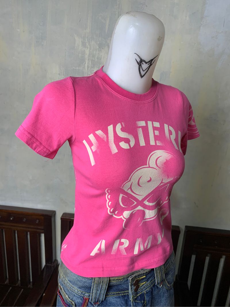 Pink Overprint Baby Tee (S), foto 3