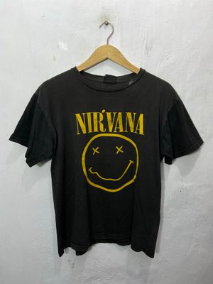 Vintage Nirvana Nevermind Tshirt Unisex Black Washed Black
