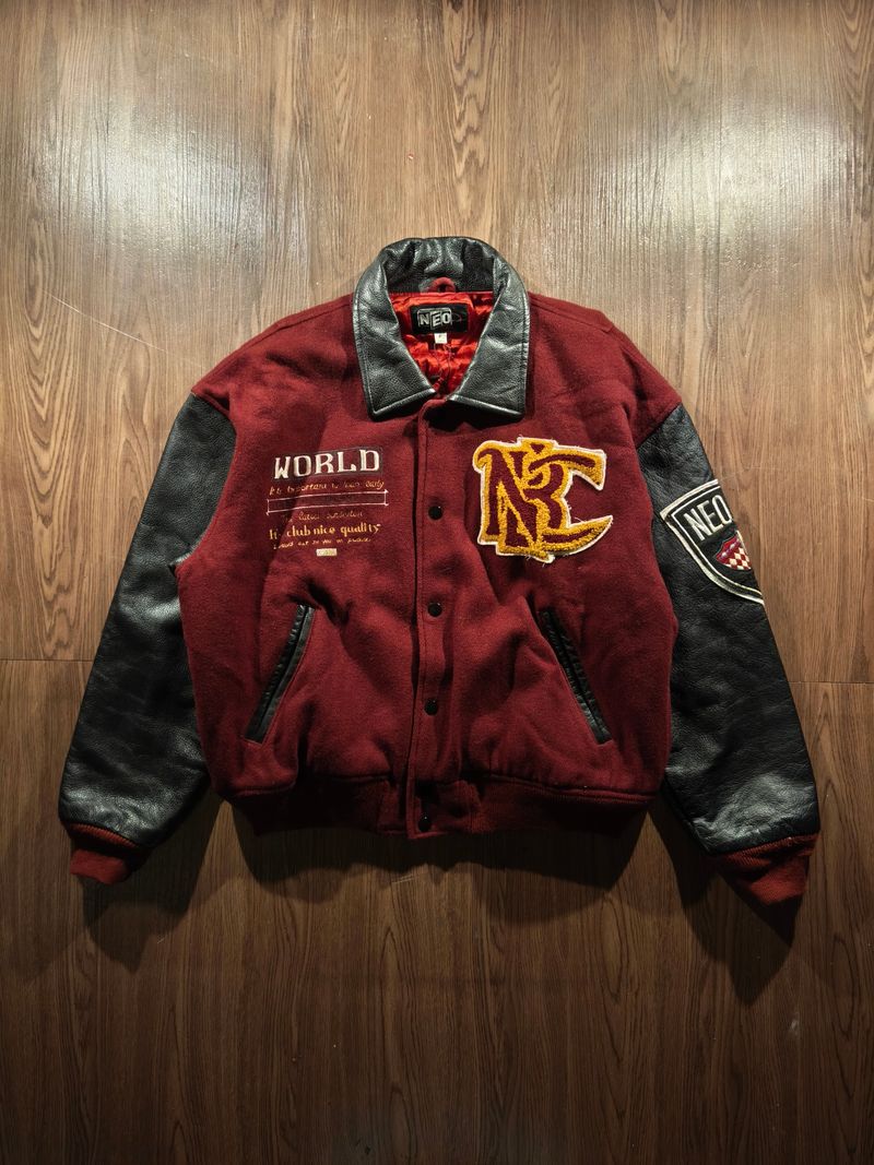 Neo Blood Mix Wool Leather Varsity Jacket, foto 3