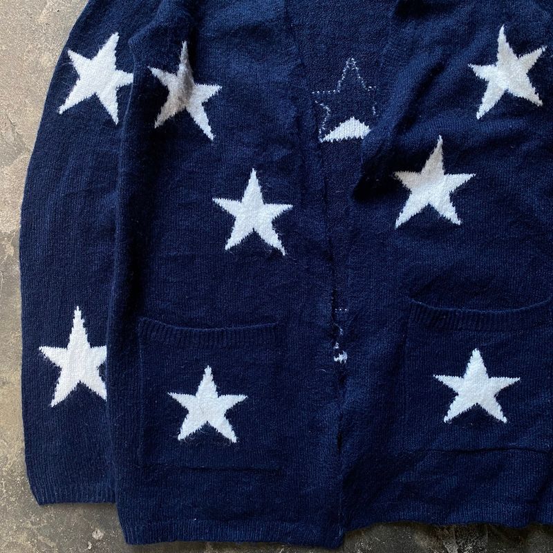 H&M Star Knit Cardigan Blue, foto 4