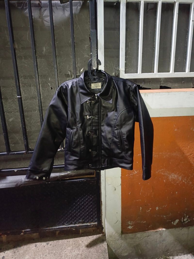 BOZRVK KAIT CLAPS BLOUSON BOXY LEATHER WORK JACKET, foto 4