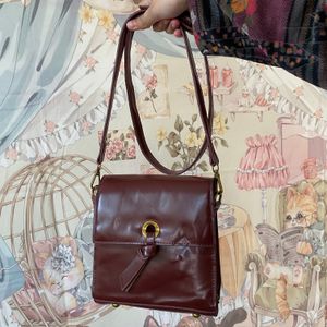 Vintage Y2K Crossbody Bag Wanita burgundy
