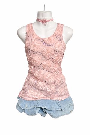 Y2K Pink Sequin Fairy Top