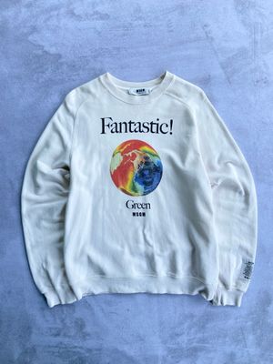 MSGM Fantastic Logo-Print Crew Neck Sweatshirt