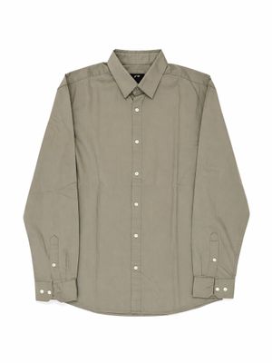 Olive Grey Shirt (minimalist casual style)