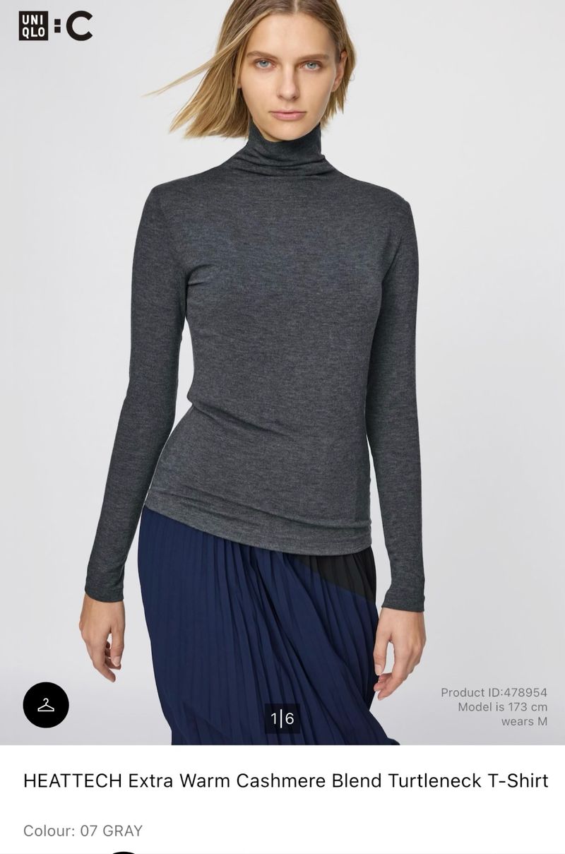 Uniqlo Heattech extra warm cashmere blend turtleneck, foto 3