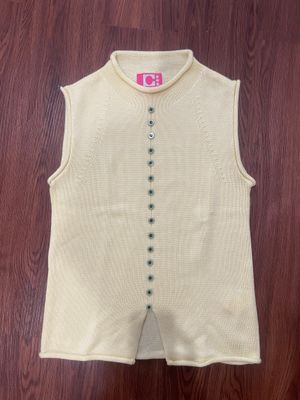 Gimme x Colorbox High Neck Knit Top Yellow