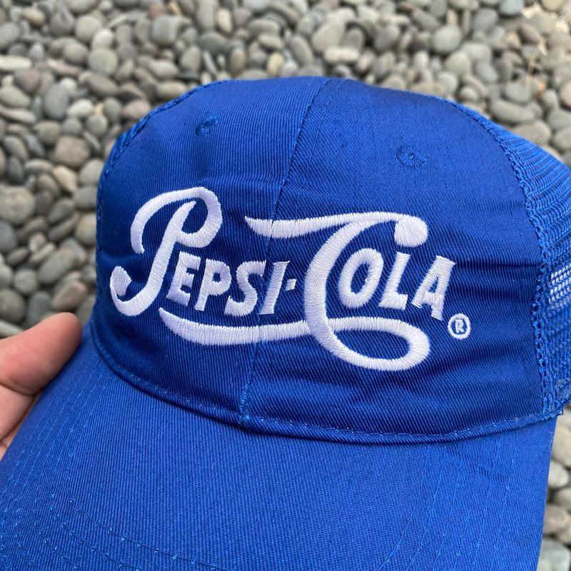 Vintage Pepsi Cola Trucker Hat Baseball Cap Script Logo, foto 2