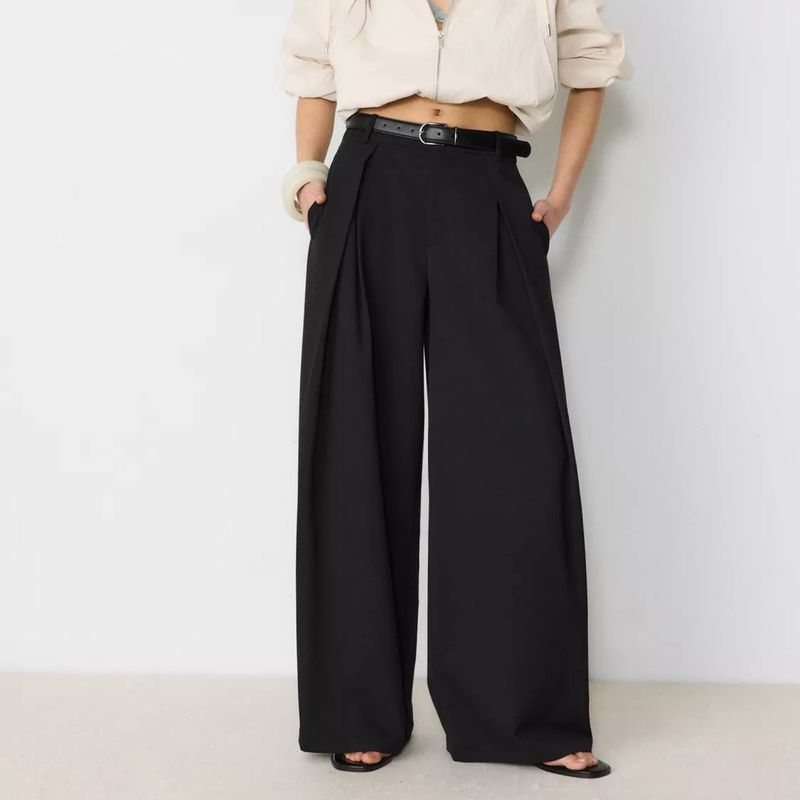 Me+enselect black maxi-dart wide trousers, foto 3