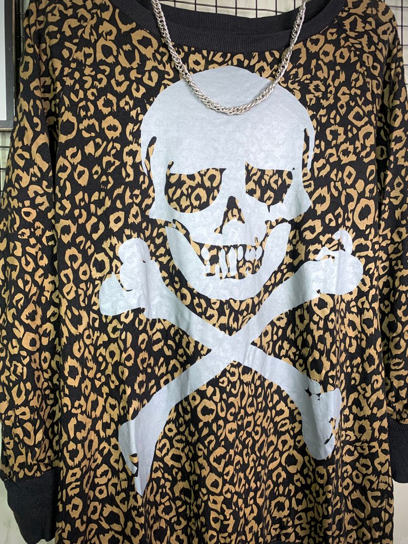 Y2K Supers Lovers Leopard Skull CrossBones LS, foto 5
