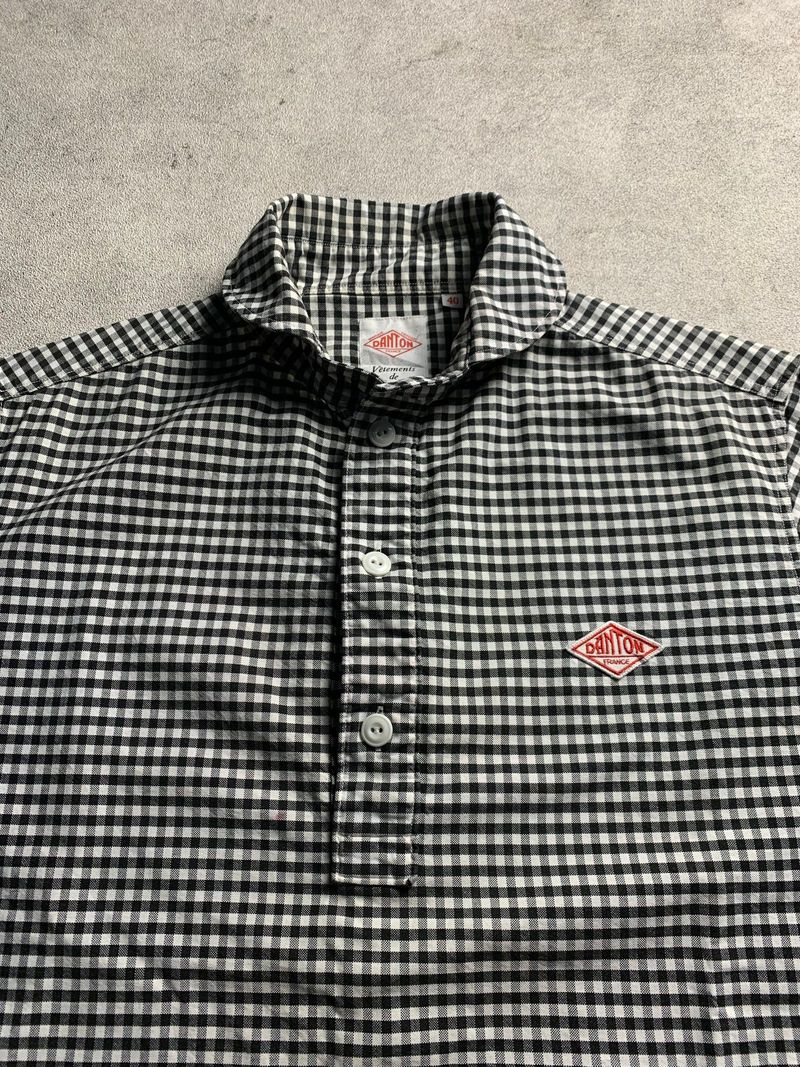 Danton Gingham Round Collar S/S Pullover Shirt, foto 3