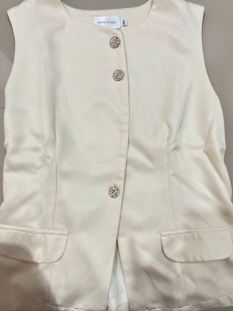 Cream Vest - BEIGE STUDIO, foto 2