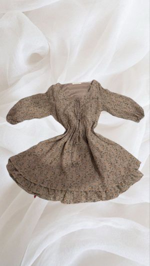 Floral brown mini dress, olive des olive