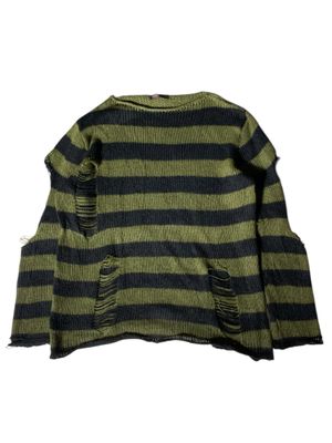 Romwe ribbed gothic stripe sweater