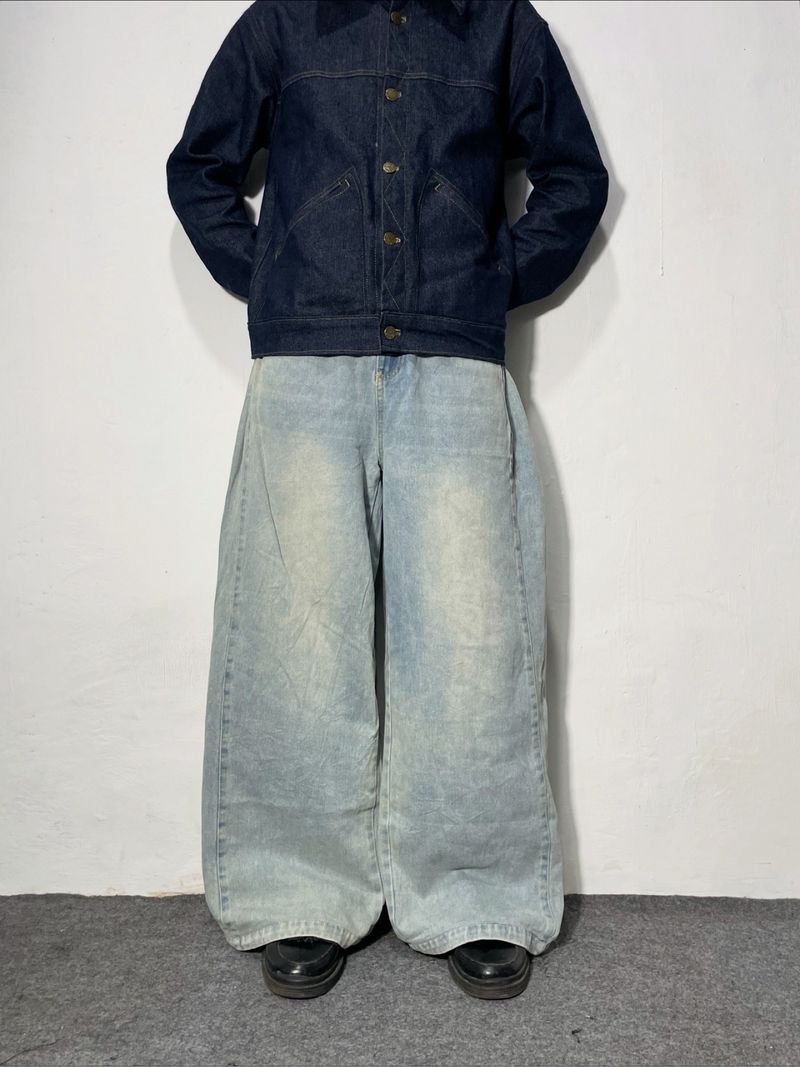 • "FINOA&JO" BAGGY BALLON JEANS LIGHT RETROWASHED •, foto 2