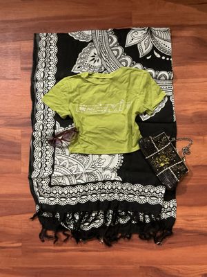 y2k cropped green shirt