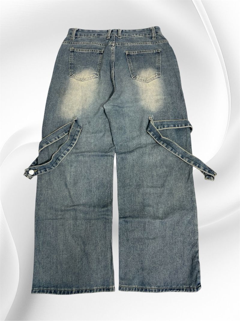 • "UNQ" Y2K CARPENTER UNIQUE BAGGY JEANS RETROWASHED •, foto 5