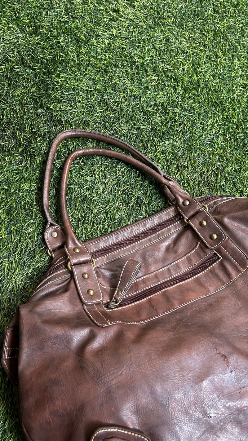 vintage leather bag / handbag, foto 3