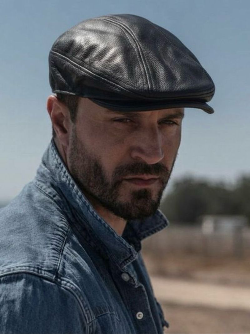 Topi Flatcap Wilson Leather Cabbie Cap “MADE IN INDIA”, foto 3