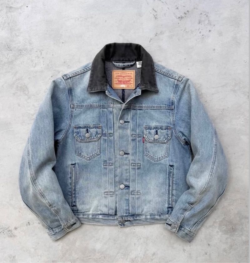 Levis x Stussy Embossed Blue Denim Jacket, foto 4