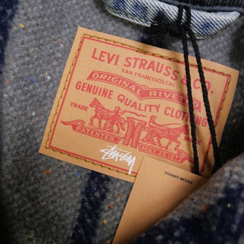 Levis x Stussy Embossed Blue Denim Jacket, foto 9