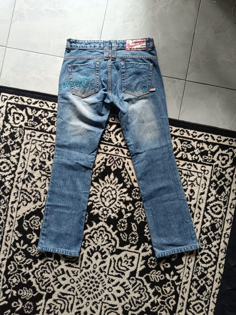 Celana Jeans Bootcut Denim Spyderbilt y2k, foto 7