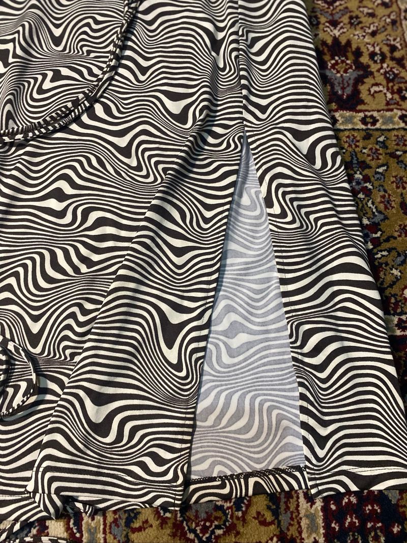 H&M brown swirl midi skirt, foto 3
