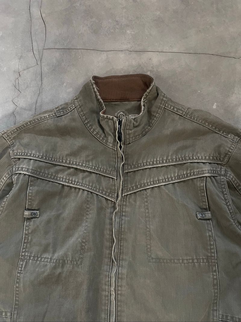 Y2k Grunge Emo Goth Style Distressed Jacket Mosh Green, foto 4