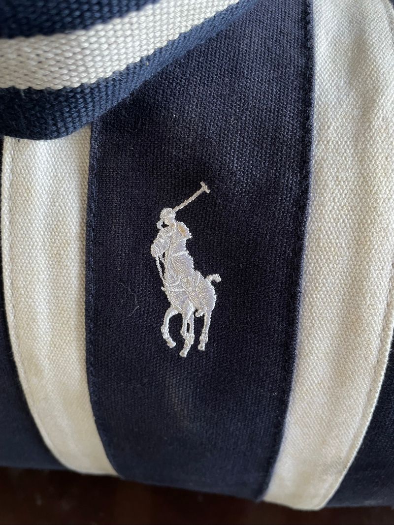 Authentic Polo Ralph Lauren Duffle Bag Leather Canvas, foto 3