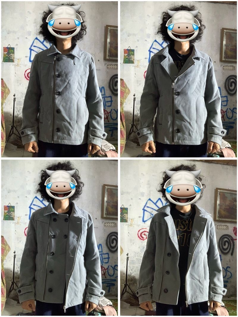Vintage 00s semantic design detachable hooded wool jacket, foto 3