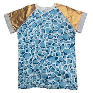Luxury Streetwear T-shirt Wanita white blue