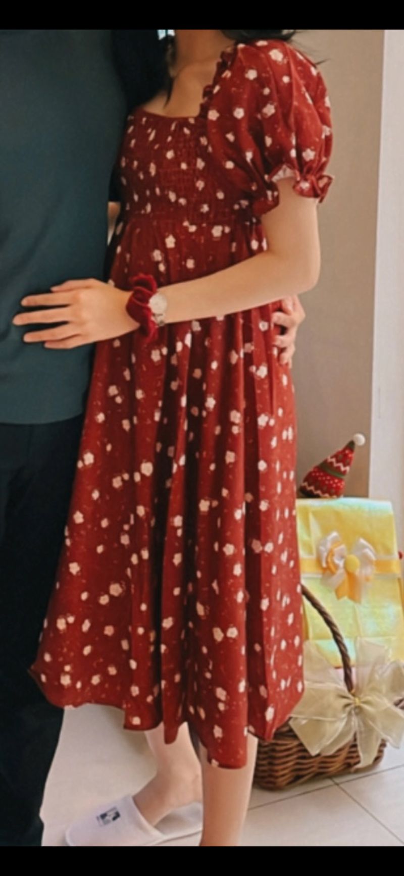 Dress Maroon daisy flower, foto 2