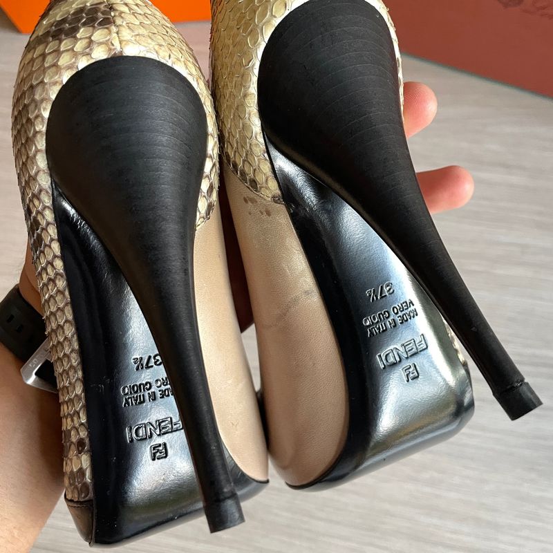 FENDI Heels leather size 37 1/2 (24cm), foto 6