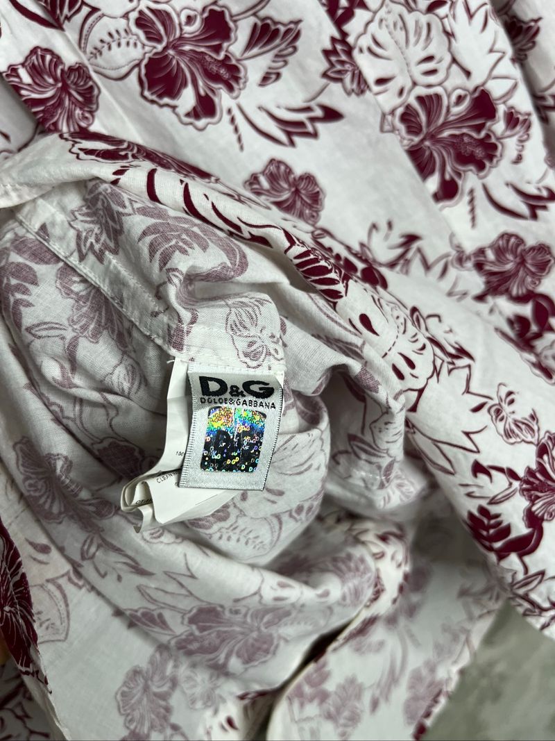 2000s D&G Dolce Gabbana White Floral Pattern Shirts, foto 8