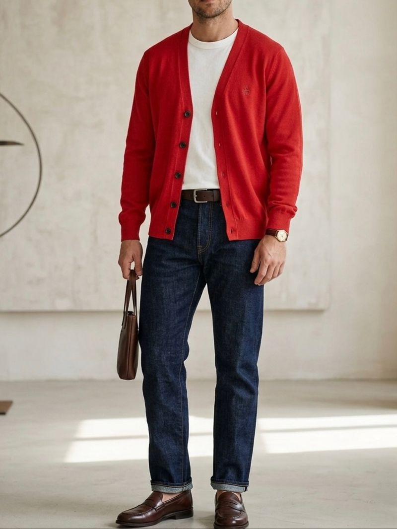Cardigan Merah Bean Pole, foto 2