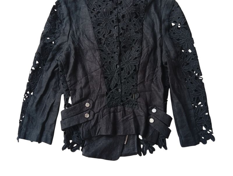 Black crochet lace crop jacket, foto 5