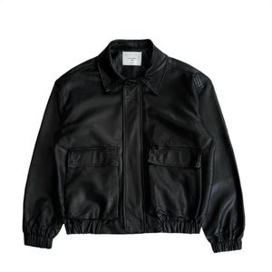 Casual Leather jacket Pria black