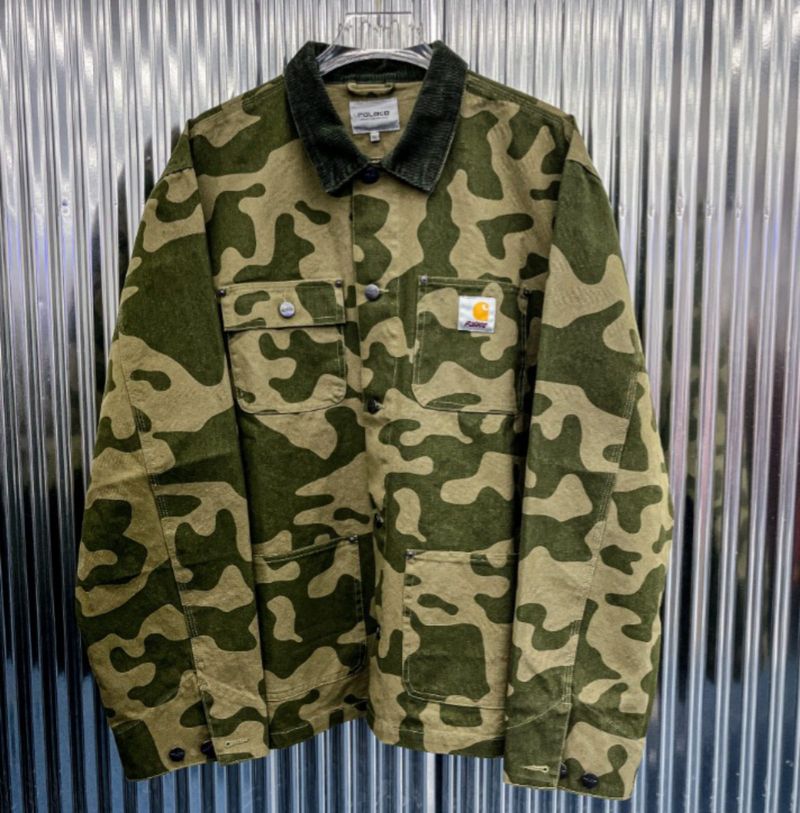 Rare Carhartt X Palace Michigan Chore Coat Jacket Green Camo