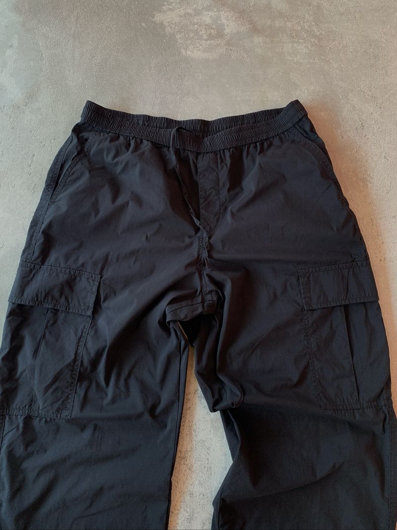 Uniqlo Cargo Wide Solid Black Pants, foto 5