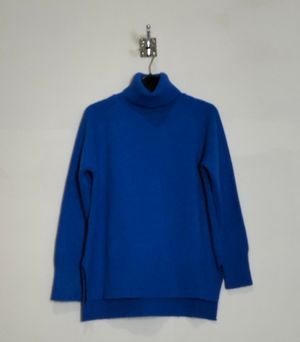 High Turtle Neck Sweater in Blue Electric