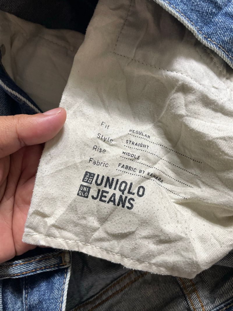 Uniqlo jeans regular straight middle pants, foto 7